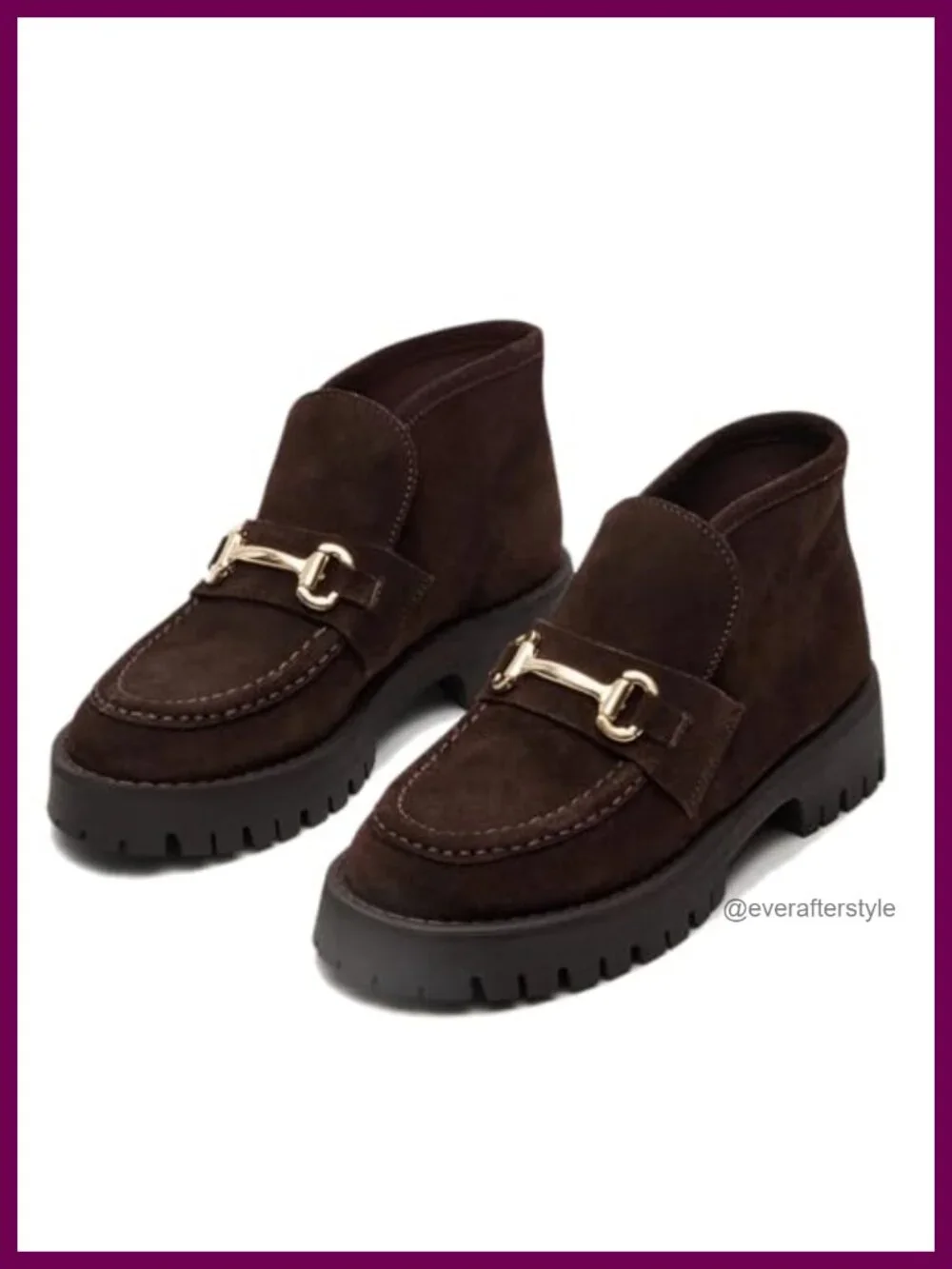 Women's Chunky Heel Loafer Booties, Platform Ankle Boots, Suede Slip On